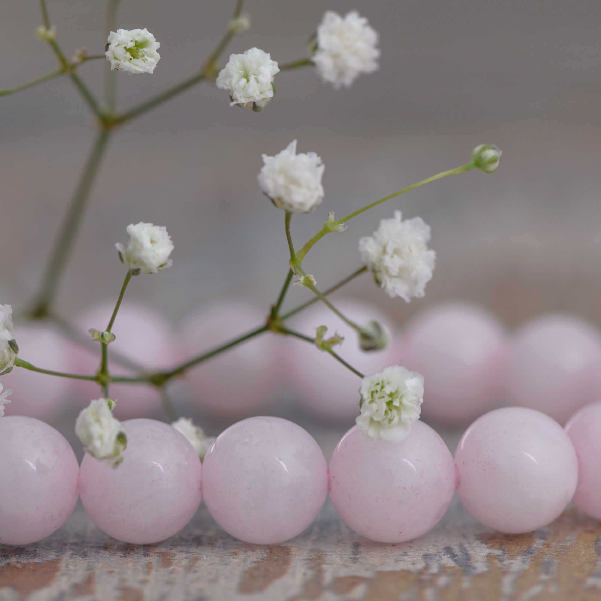 Браслет из натурального розового кварца, 10 мм — изображение 4