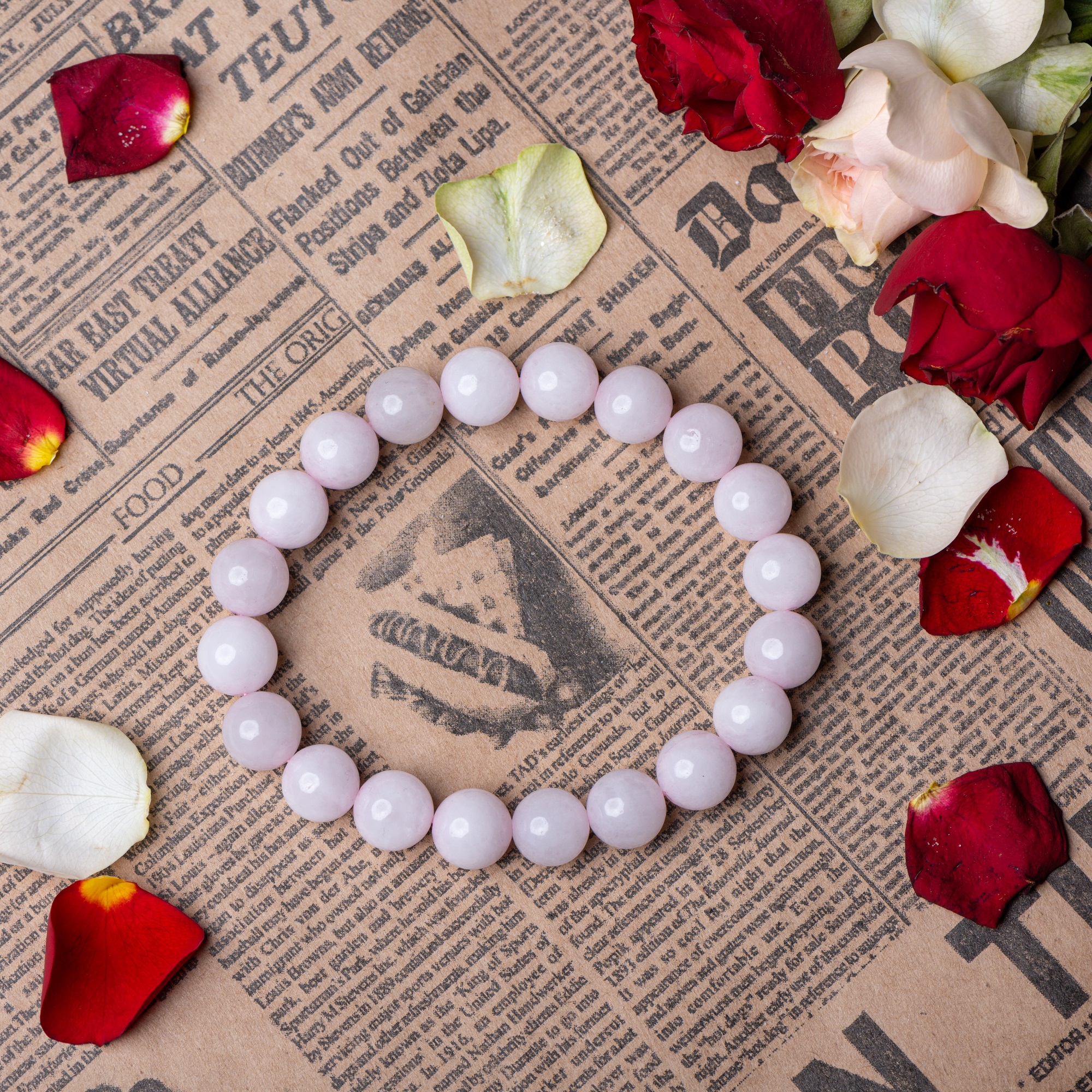 Браслет из натурального розового кварца, 10 мм — изображение 11