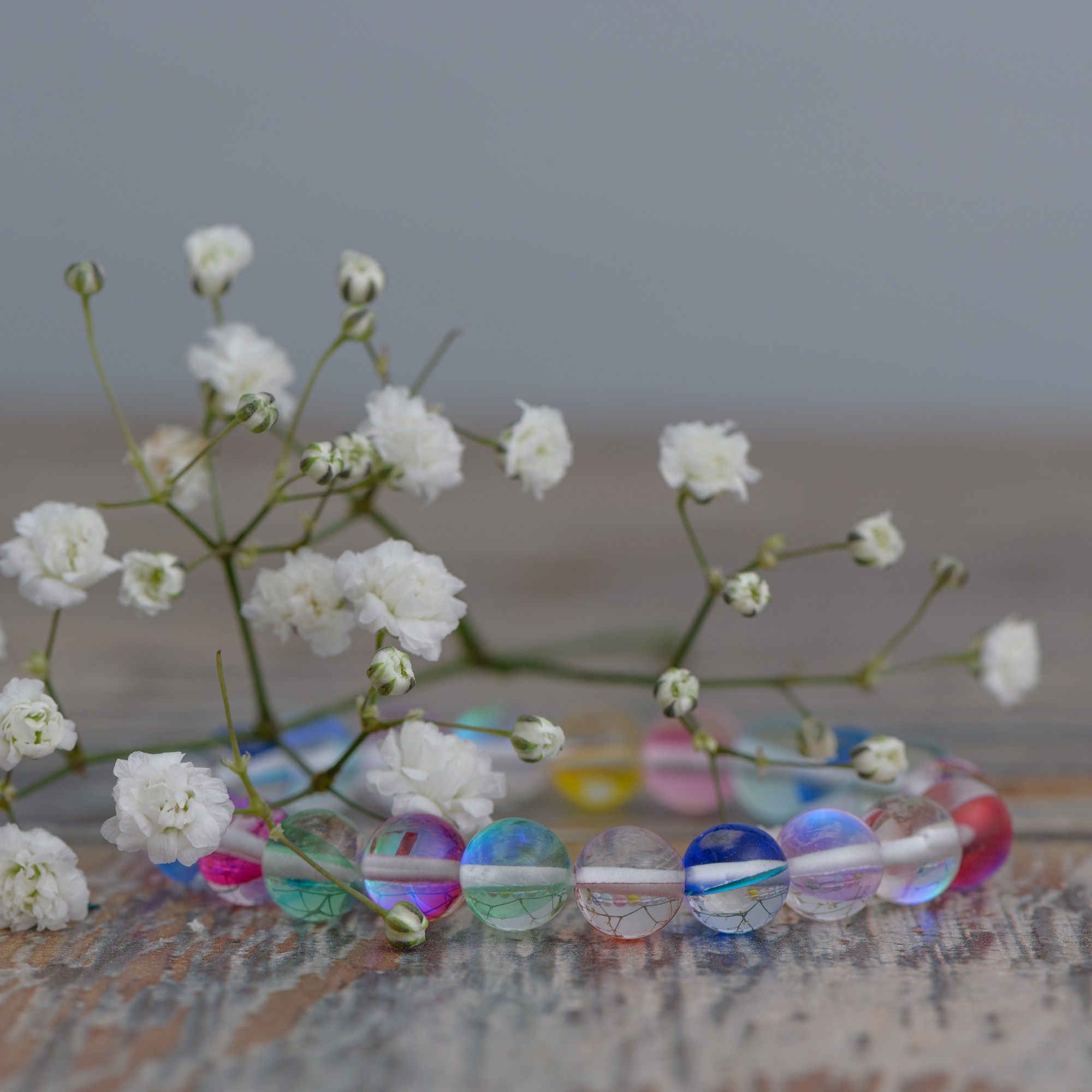 Браслет Радуга Опалов, 8 мм