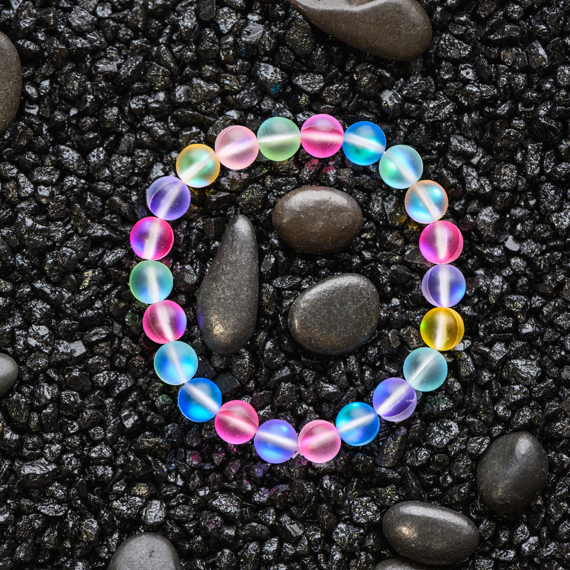 Браслет радуга опалов, матовый 8 мм — изображение 6