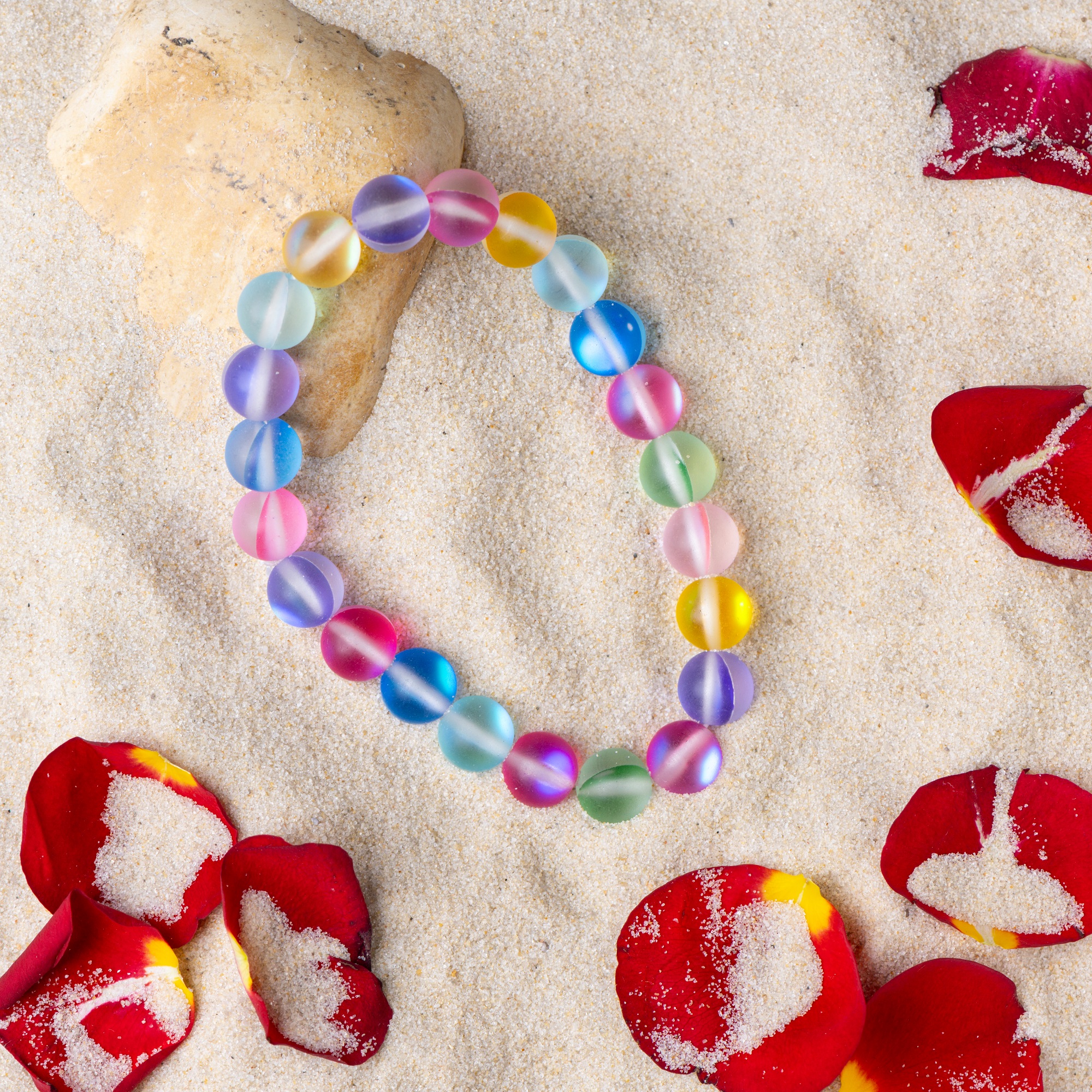 Браслет радуга опалов, матовый 8 мм — изображение 7