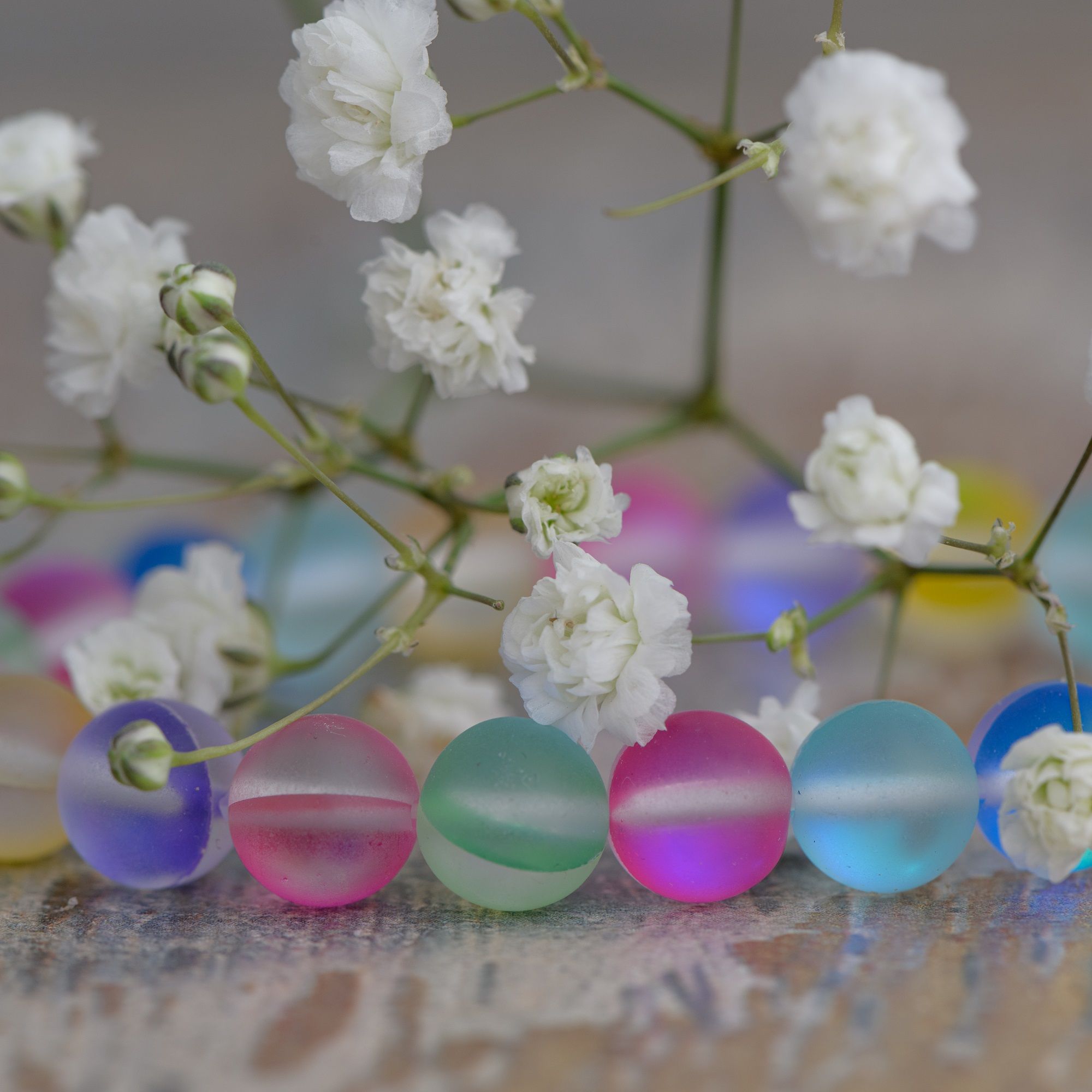 Браслет радуга опалов, матовый 8 мм — изображение 3