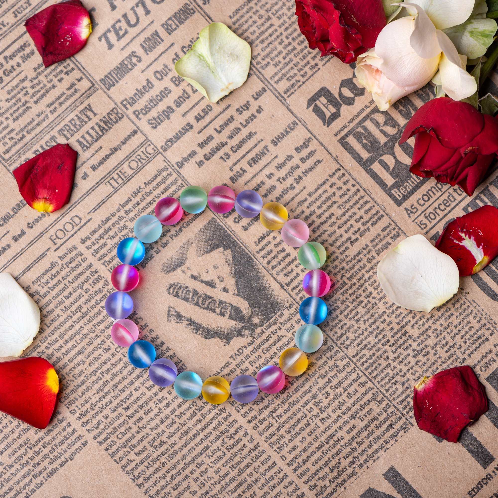 Браслет радуга опалов, матовый 8 мм — изображение 8