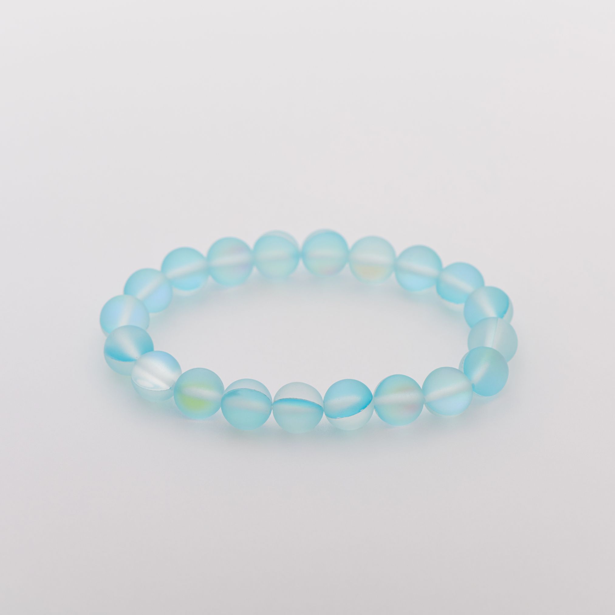 Голубой браслет из опала, матовый 8 мм — изображение 7