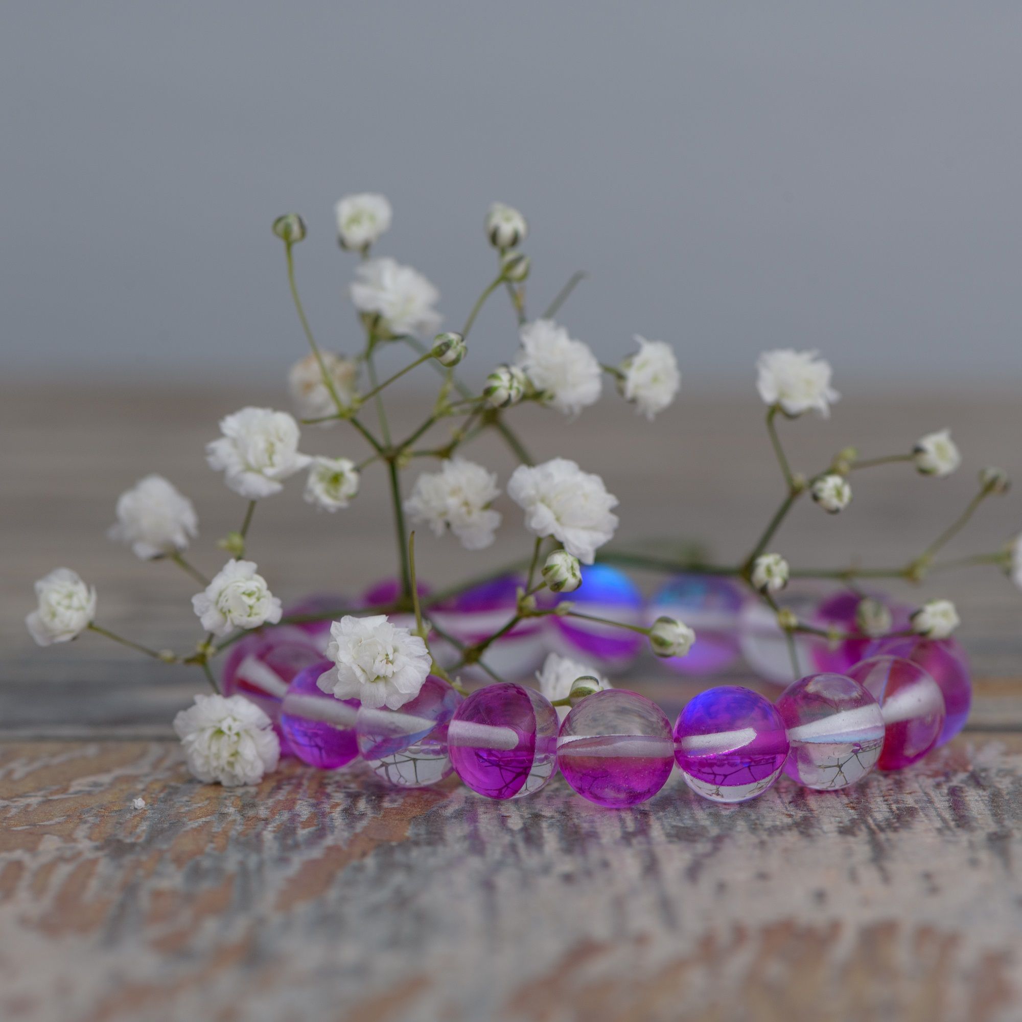 Сиреневый браслет из Опала, 10 мм