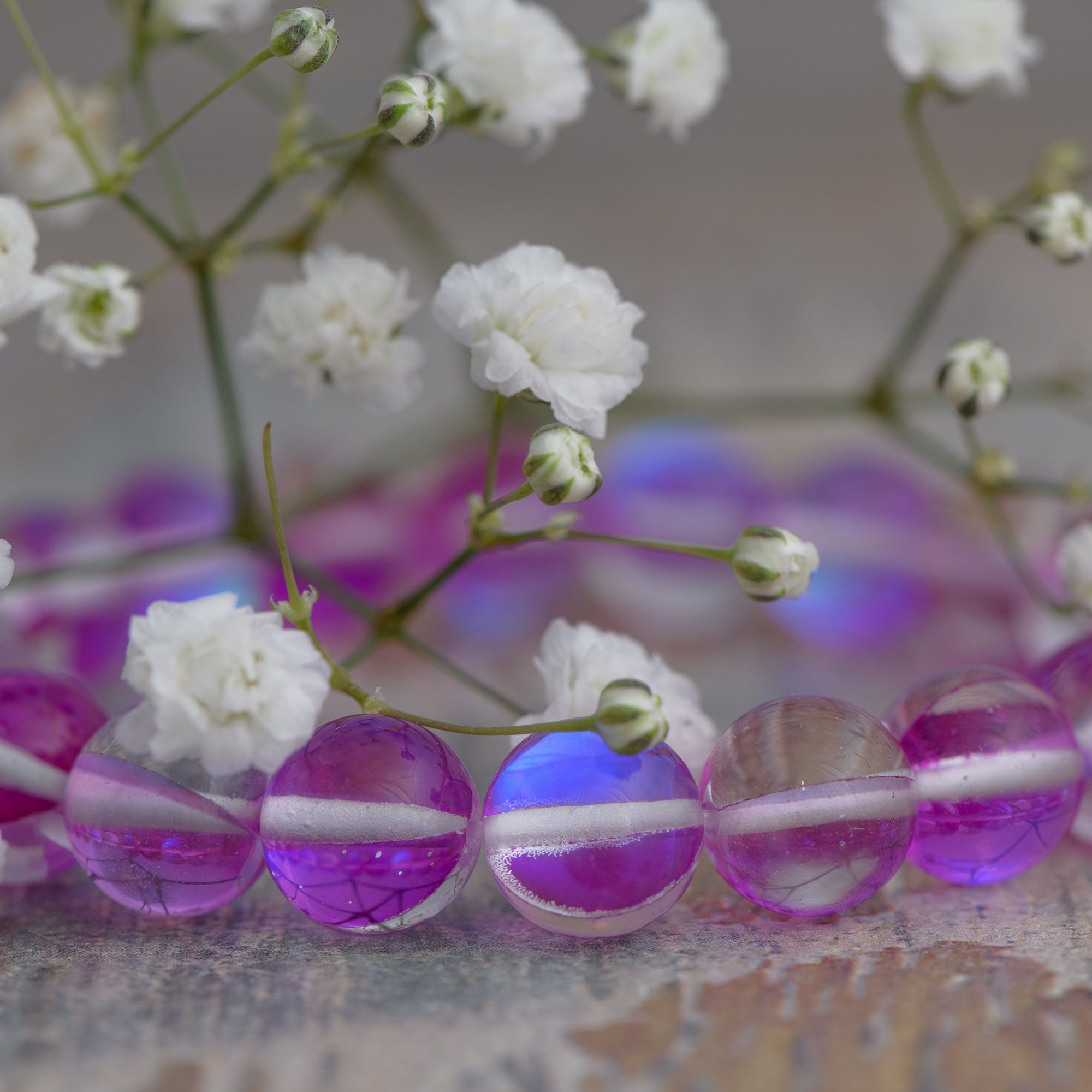 Сиреневый браслет из Опала, 10 мм — изображение 3