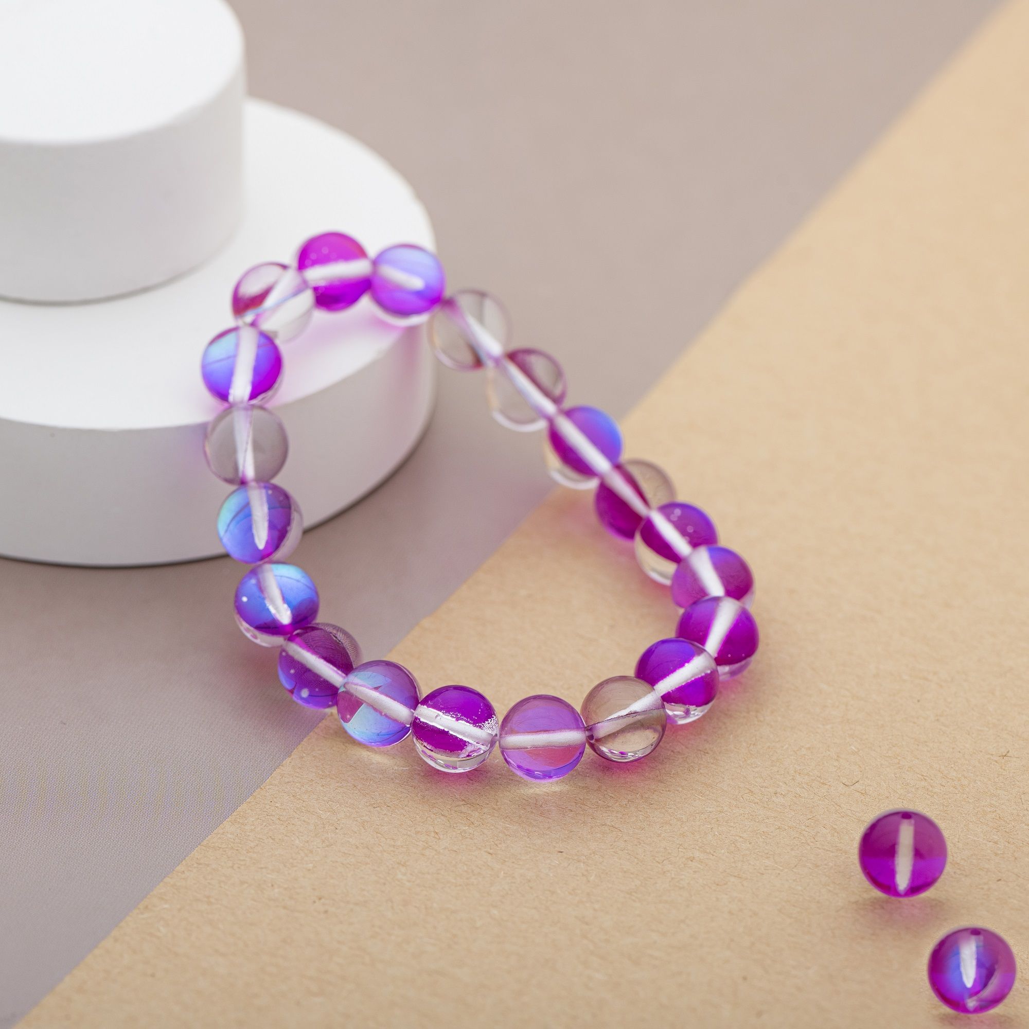 Сиреневый браслет из Опала, 10 мм — изображение 4