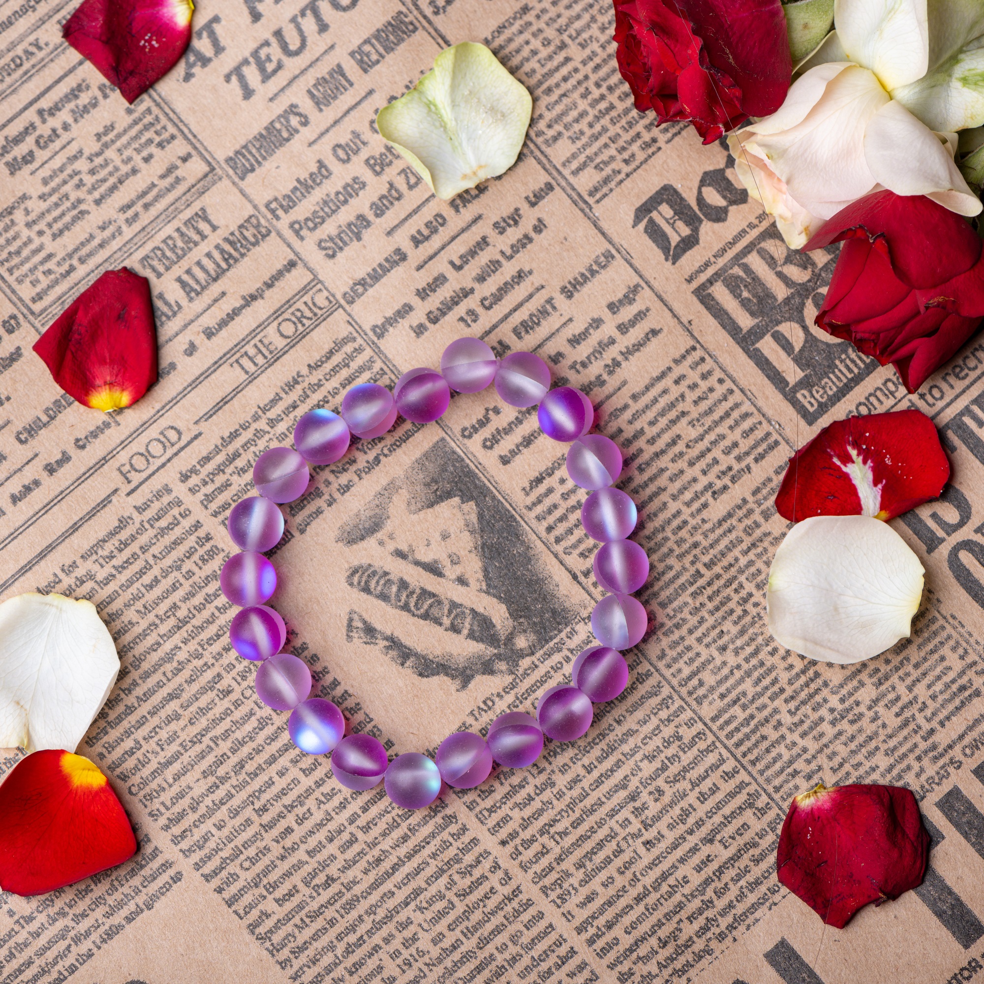 Сиреневый браслет из опала, 8 мм — изображение 6