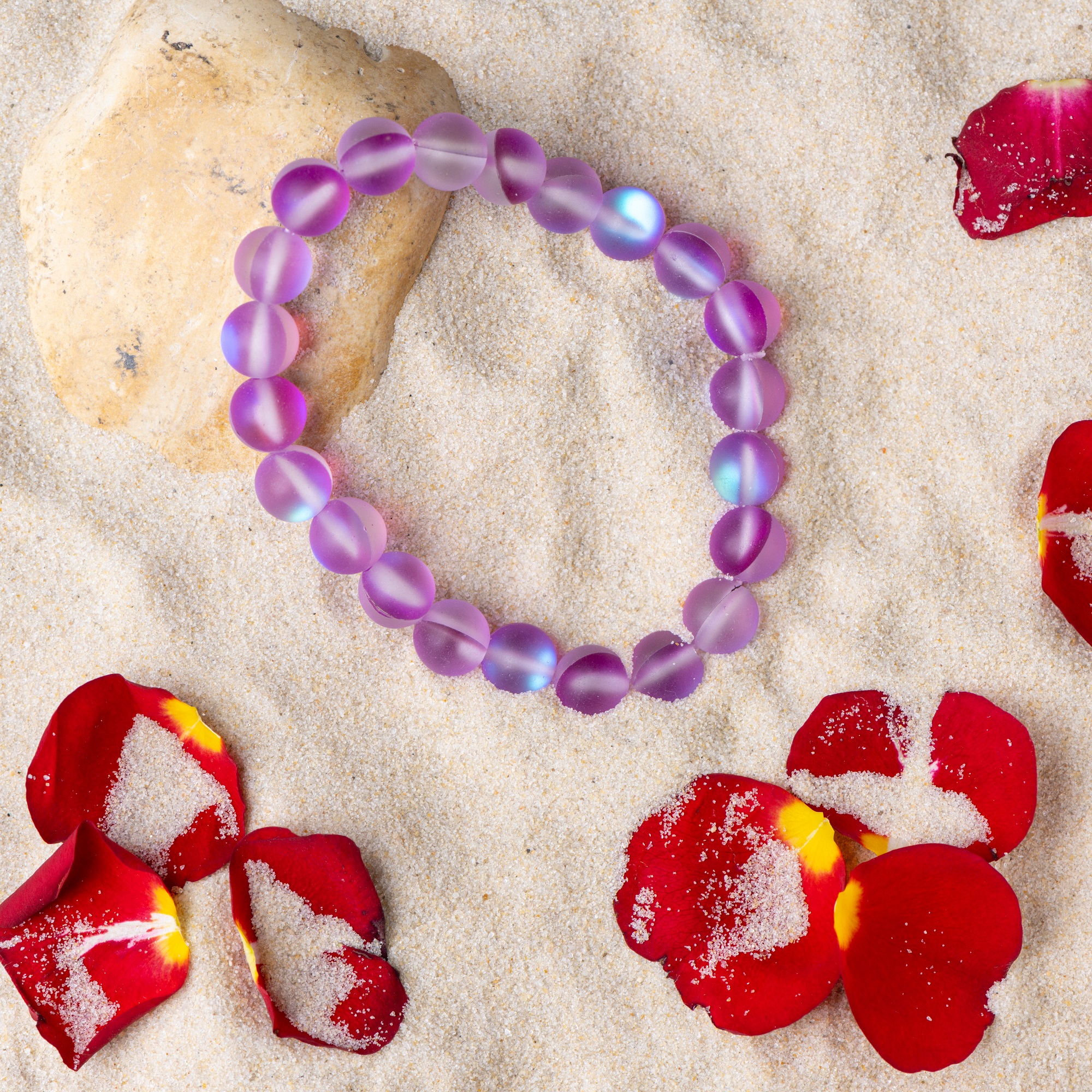 Сиреневый браслет из опала, 8 мм — изображение 8