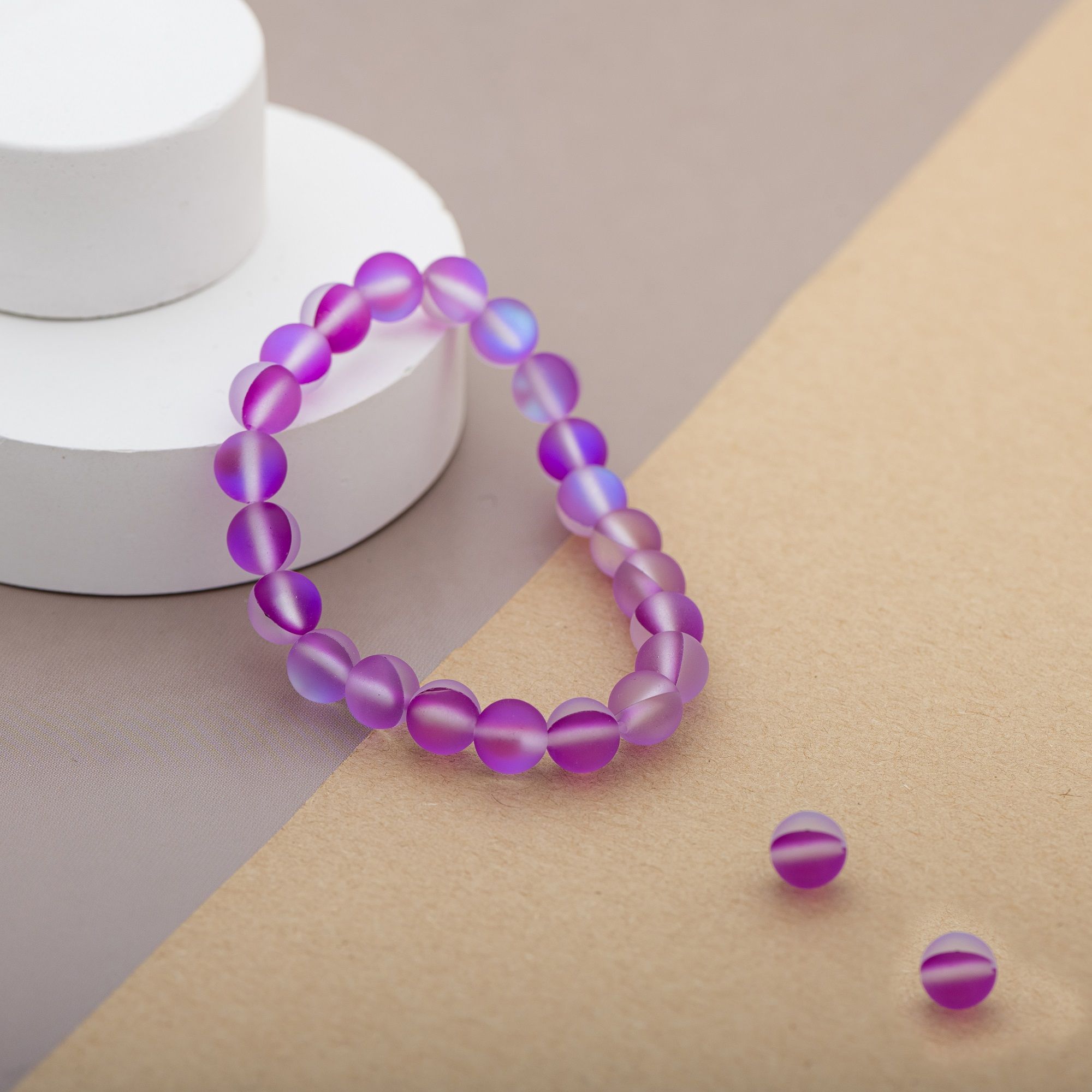 Сиреневый браслет из опала, 8 мм — изображение 4