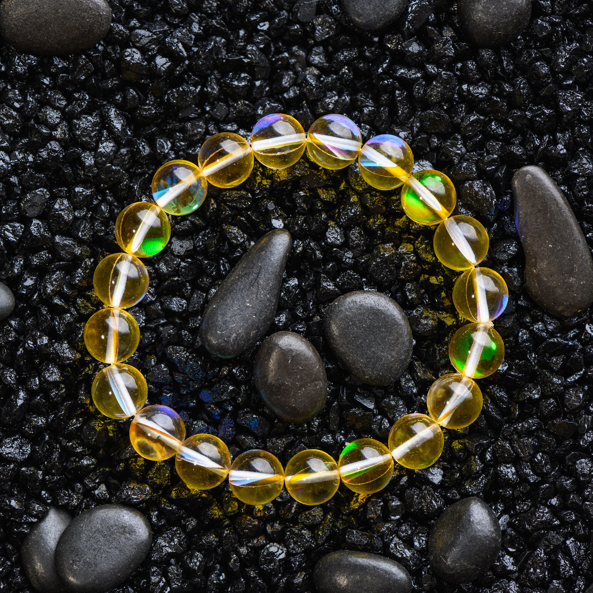 Жёлтый браслет из Опала, 10 мм — изображение 6