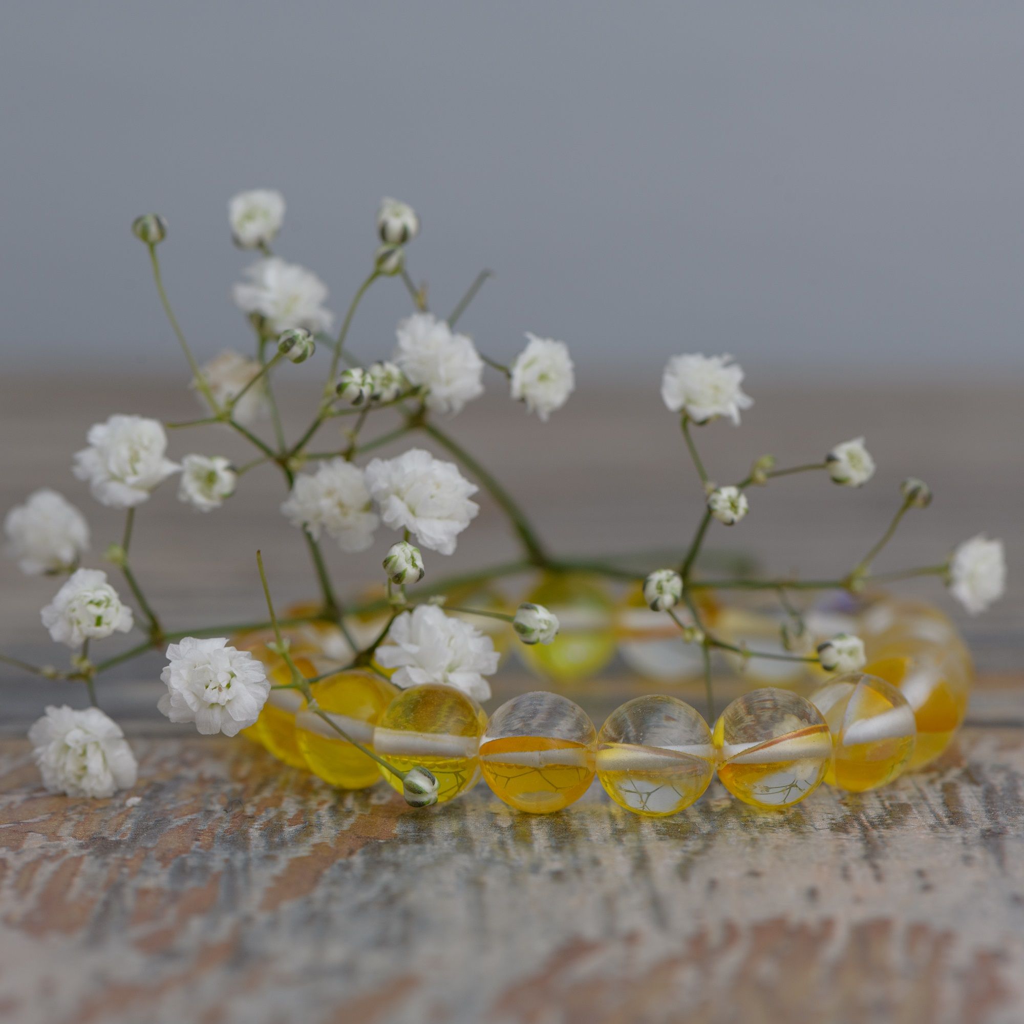 Жёлтый браслет из Опала, 10 мм