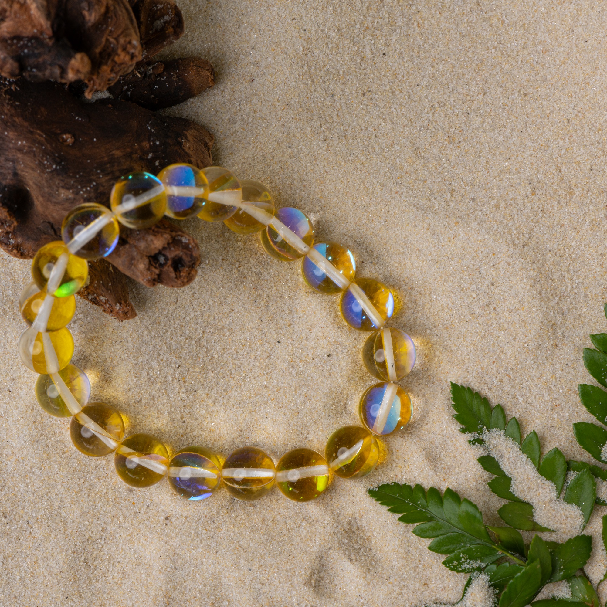 Жёлтый браслет из Опала, 10 мм — изображение 7