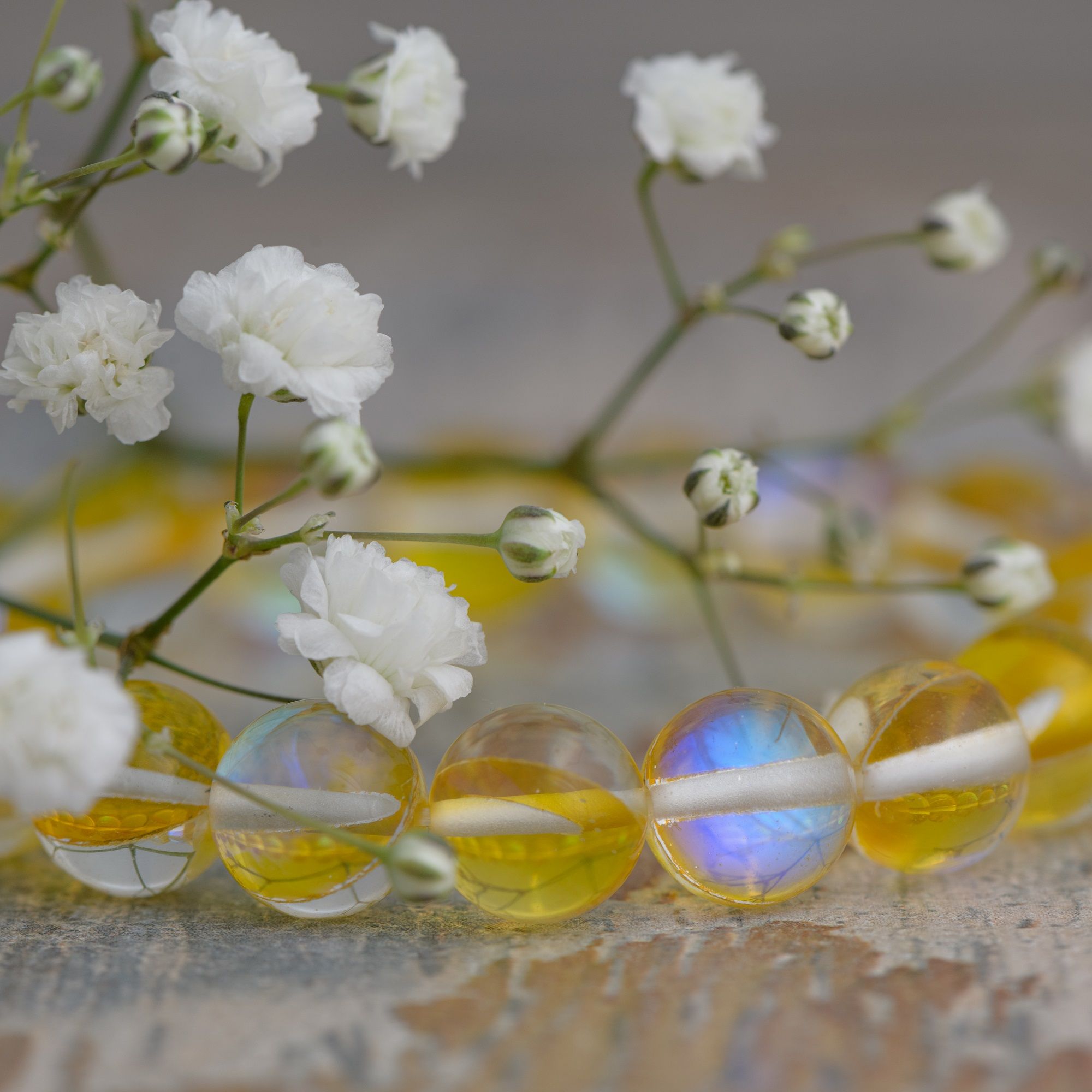 Жёлтый браслет из Опала, 10 мм — изображение 3