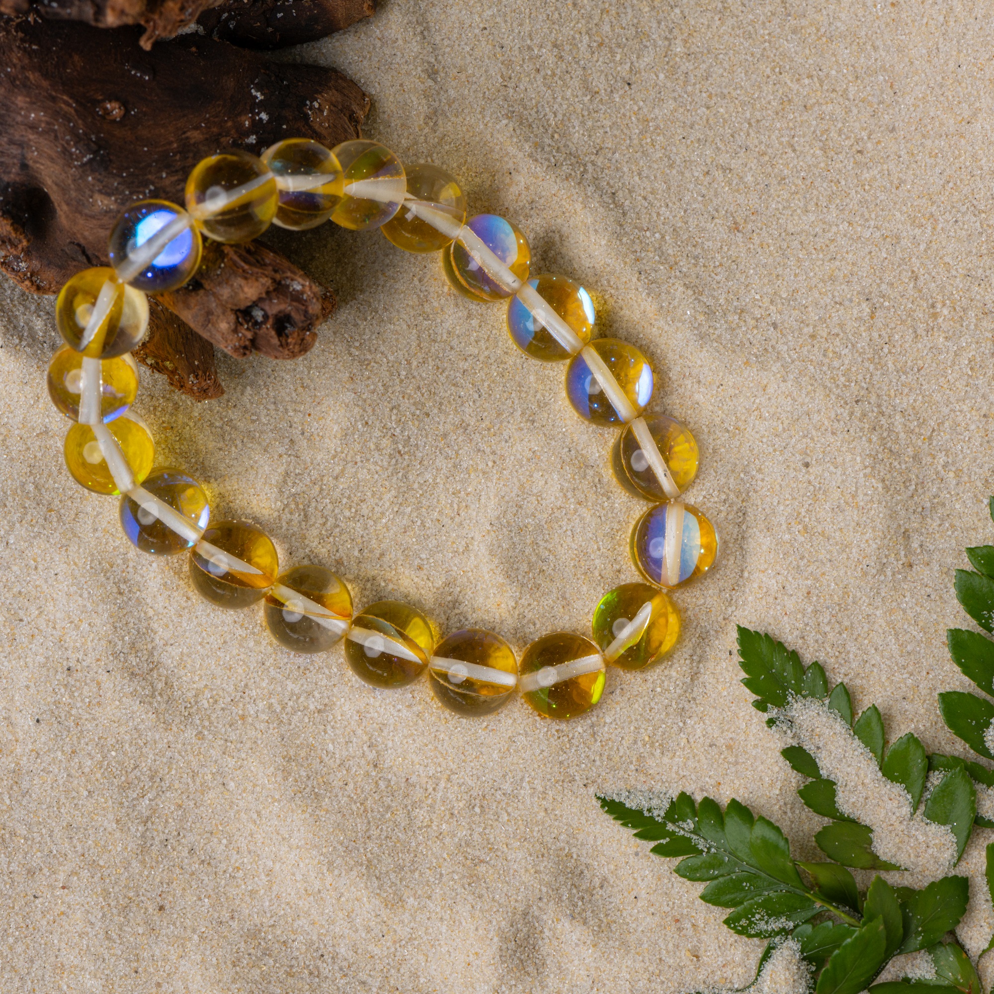 Жёлтый браслет из Опала, 10 мм — изображение 8