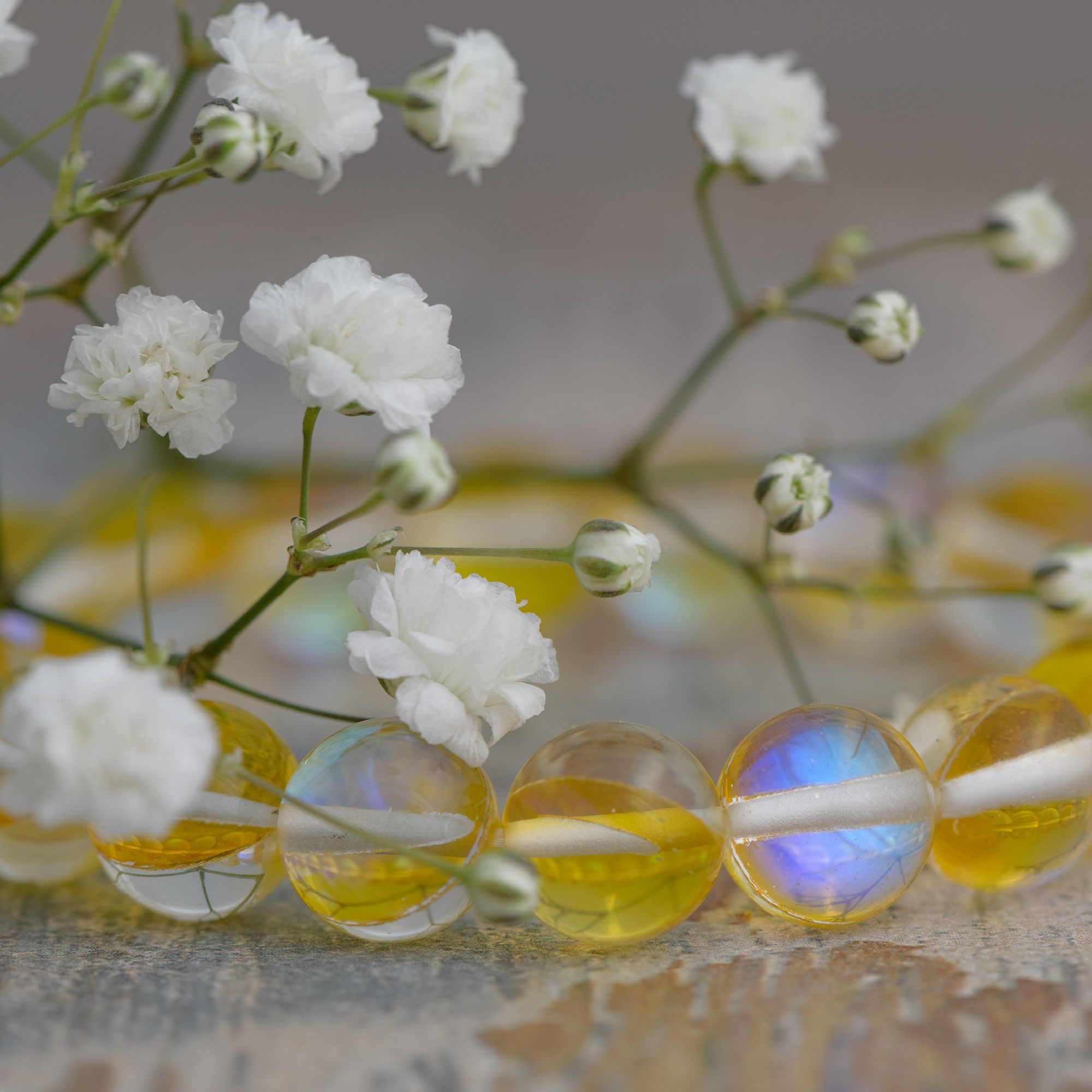 Жёлтый браслет из Опала, 10 мм — изображение 4