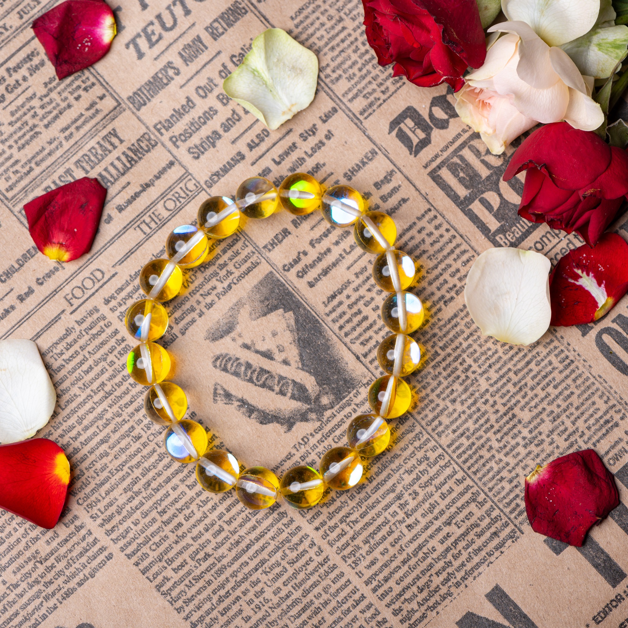 Жёлтый браслет из Опала, 10 мм — изображение 9